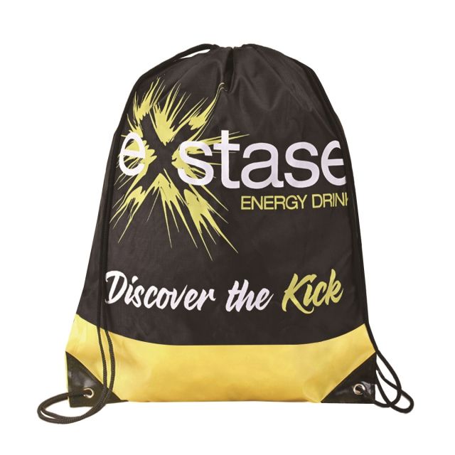 Waterproof Two-Tone Custom Nylon Drawstring Bag - 13.4"w x 16.5"h