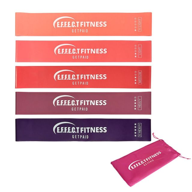 Custom Resistance Yoga Loop Exercise Bands Set w/ Carry Bag