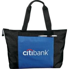 Custom Zippered Travel Printed Tote Bag - 20"w x 14.25"h x 3"d