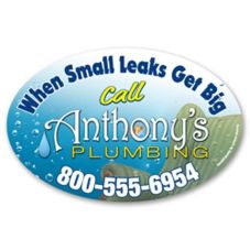 Full Color Custom Magnetic Oval Car Sign - 5.75"w x 3.75"h