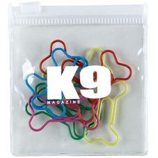 Fun Shaped Paper Clips in Logo Zip Pouch - Bone