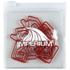 Fun Shaped Paper Clips in Imprinted Zip Pouch - House