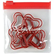 Fun Shaped Paper Clips in Custom Zip Pouch - Heart