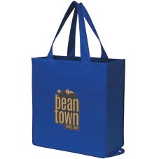 Custom Non-Woven Folding Grocery Tote - 13.5"w x 14.5"h x 6.75"d