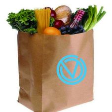 Custom Natural Kraft Paper Grocery Bags - 10" W x 5.5" Gussets x 13" H