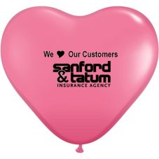 Custom Heart Standard Color Latex Balloon - 11"