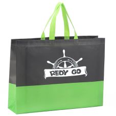 Custom Large Non-Woven Prism Tote Bag - 17.5"w x 13"h x 4"d