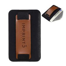 Custom Executive Leather Cell Phone Wallet w/ Phone Stand