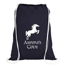Custom Cotton String-A-Sling Logo Backpack - 13.75"w x 17.75"h