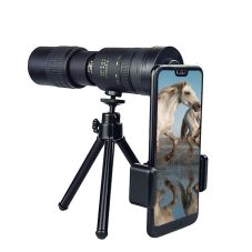 Custom 10-300X40mm Super Telephoto Zoom Monocular Telescope w/ Smartphone Tripod