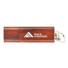 Promotional Wood USB Flash Drive w/ Keychain