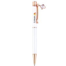 Custom Colorful Crystal Metal Ballpoint Pen With Four-Leaf Clover