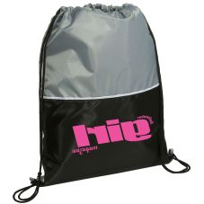 Custom Full Color Two-Tone Promotional Drawstring Backpack - 14.5"w x 18"h