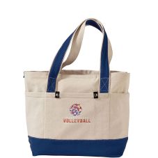 Custom 3 Pocket Cotton Canvas Tote Bag - 20.5"'w x 12.5"h x 4"d