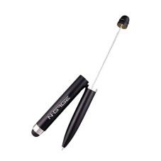 Custom 2-in-1 Beadable Metal Ballpoint Pen w/ Stylus