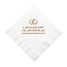 Custom 2-Ply Facial White Promo Recycled Luncheon Napkins - 6.5"w x 6.5"h