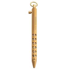 Custom Hexagonal Brass Bolt-action Ballpoint Pen w/ Keyring