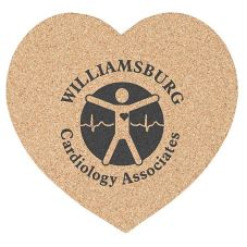 Custom Cork Heart Coasters - 4.25"dia.