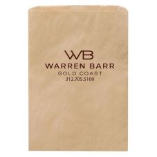 Custom Brown Kraft Merchandise Bag - 7.1"w x 9.9"h x 2"d
