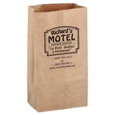 Natural Kraft Grocery Custom Bags - 7.5"W x 9.8"H x 5.3"D