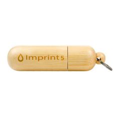 Custom Capsule Shaped Wooden USB Flash Drive