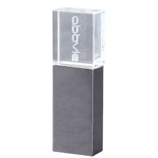 LED Light Rectangular Crystal Custom USB Flash Drive