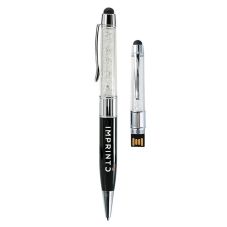 3-in-1 Stylish Crystal Ballpoint Pen USB Flash Drive & Touch Screen Stylus