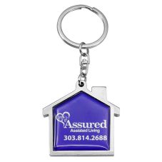 Full Color Custom Metal House Shape Key Ring 