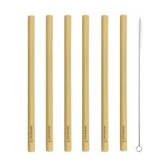 Custom Reusable 6-Piece Bamboo Straw Kit 