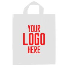 Promotional Reusable Soft Loop Handle Plastic Bag - 10"W X 14"H