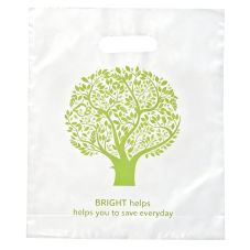 Promotional Plastic Die Cut Handle Merchandise Grab Bag - 14"W X 17.5"H