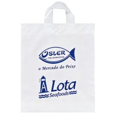 Custom Reusable Custom Plastic Bags With Soft Handle - 14"W X 17. 5"H