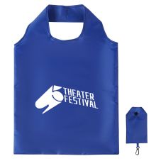 Custom Spring Sling Folding Tote w/ Pouch - 14.5"w x 22.5"h