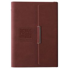 Custom Leather Look Loose-Leaf Magnetic Notebook - 6.7'' x 9.2''