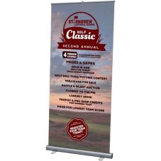 Full Color Retractable Vinyl Custom Roll Up Banner - 33"w x 79"h