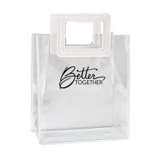 Custom Clear PVC Tote Bag w/ PU Handles - 7.1''w x 7.9''h x 4''d