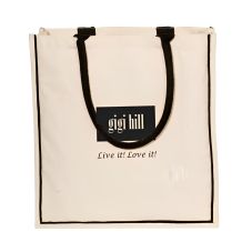 Custom Cotton Nantucket Shopping Tote Bag - 15"w x 15.75"h x 6"d
