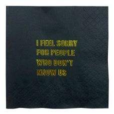 Custom 2-Ply Black Beverage Napkins - 5"w x 5"h