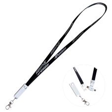 Custom 3-in-1 USB Charging Cable Lanyard w/ Type C