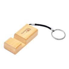 Custom Bamboo Phone Stand Keychain