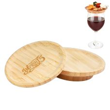 Custom Bamboo Wine Glass Appetizer Topper