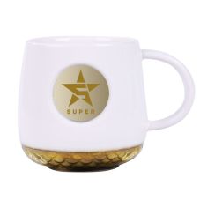 Custom Ceramic Coffee Mug w/ Copper Tablet - 14 oz.