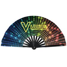 Full Color Custom UV Reactive Folding Hand Fan - 13''L
