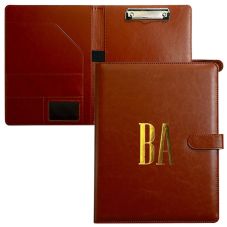 Custom Leatherette Padfolio w/ Clipboard - 9.6"w x 12.5"h