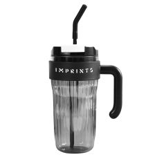Custom Handle Plastic Water Bottle w/ Straw - 30 oz.