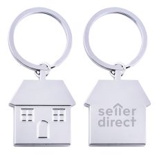 Custom Silver House Shaped Keychain