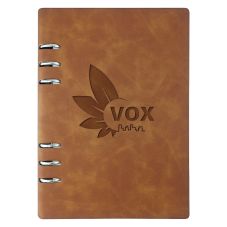Custom PU Leather Binder Notebook - 6.5"w x 9"h