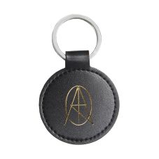 Custom Round Leatherette Keychain