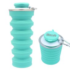 Custom Silicone Outdoor Sports Collapsible Bottle w/ Carabiner - 17 oz.