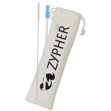 Custom Stainless Straw Set w/ Cotton Pouch - 1 Pack
